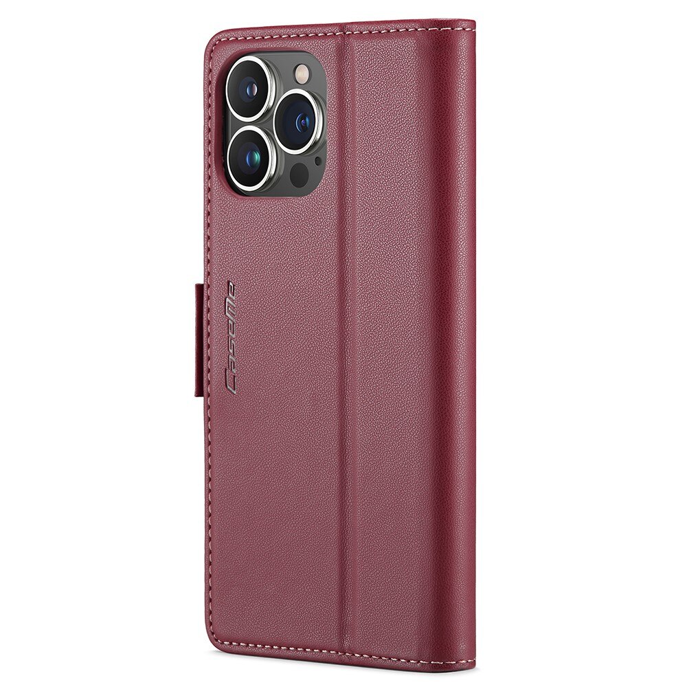 RFID blocking Slim Bookcover Hoesje iPhone 15 Pro Max Rood
