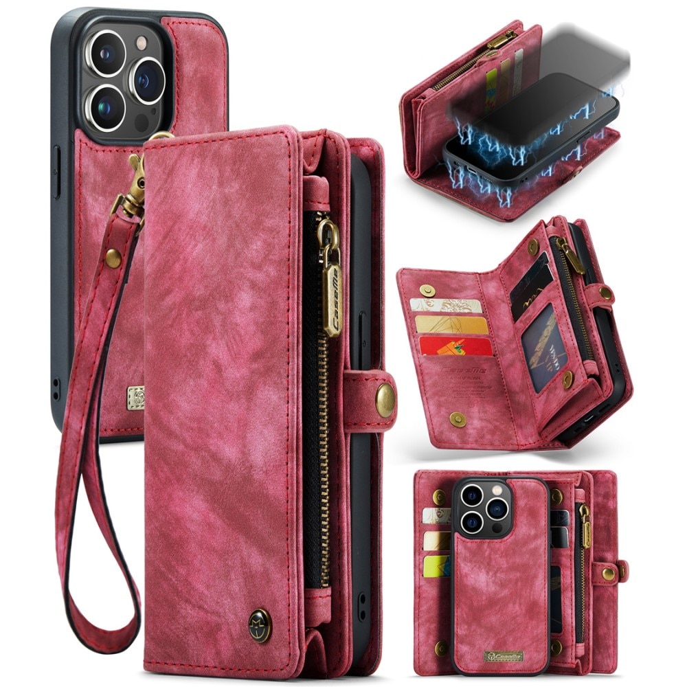 Multi-slot Hoesje iPhone 15 Pro Max rood