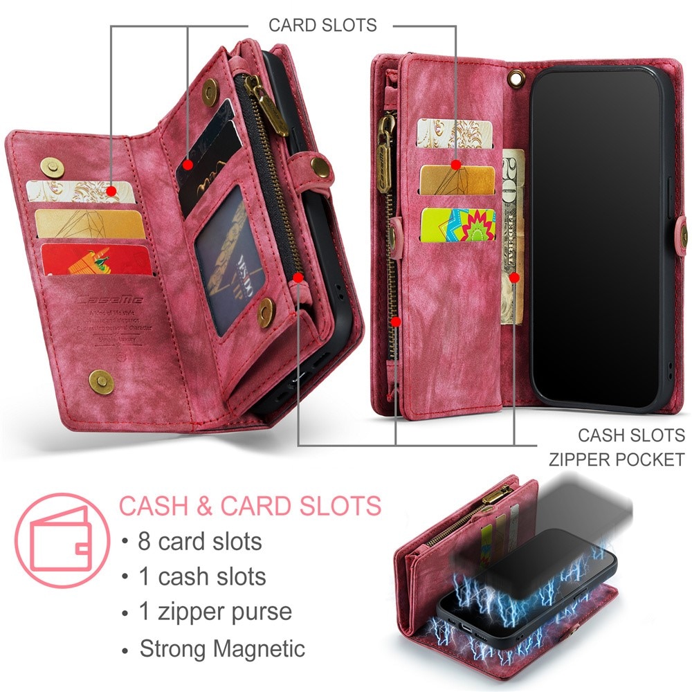 Multi-slot Hoesje iPhone 15 Pro Max rood