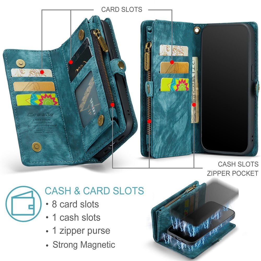 Multi-slot Hoesje iPhone 15 Pro blauw