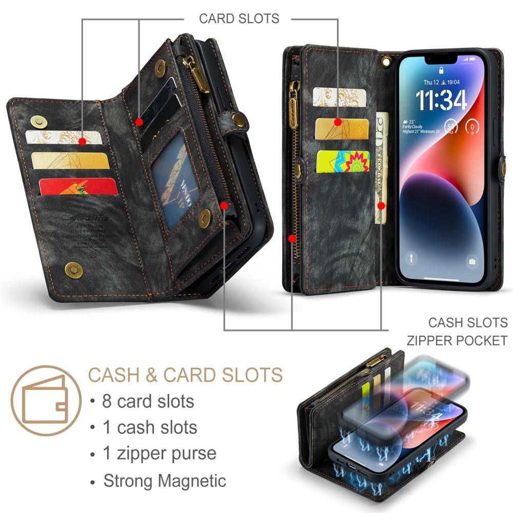 Multi-slot Hoesje iPhone 15 grijs