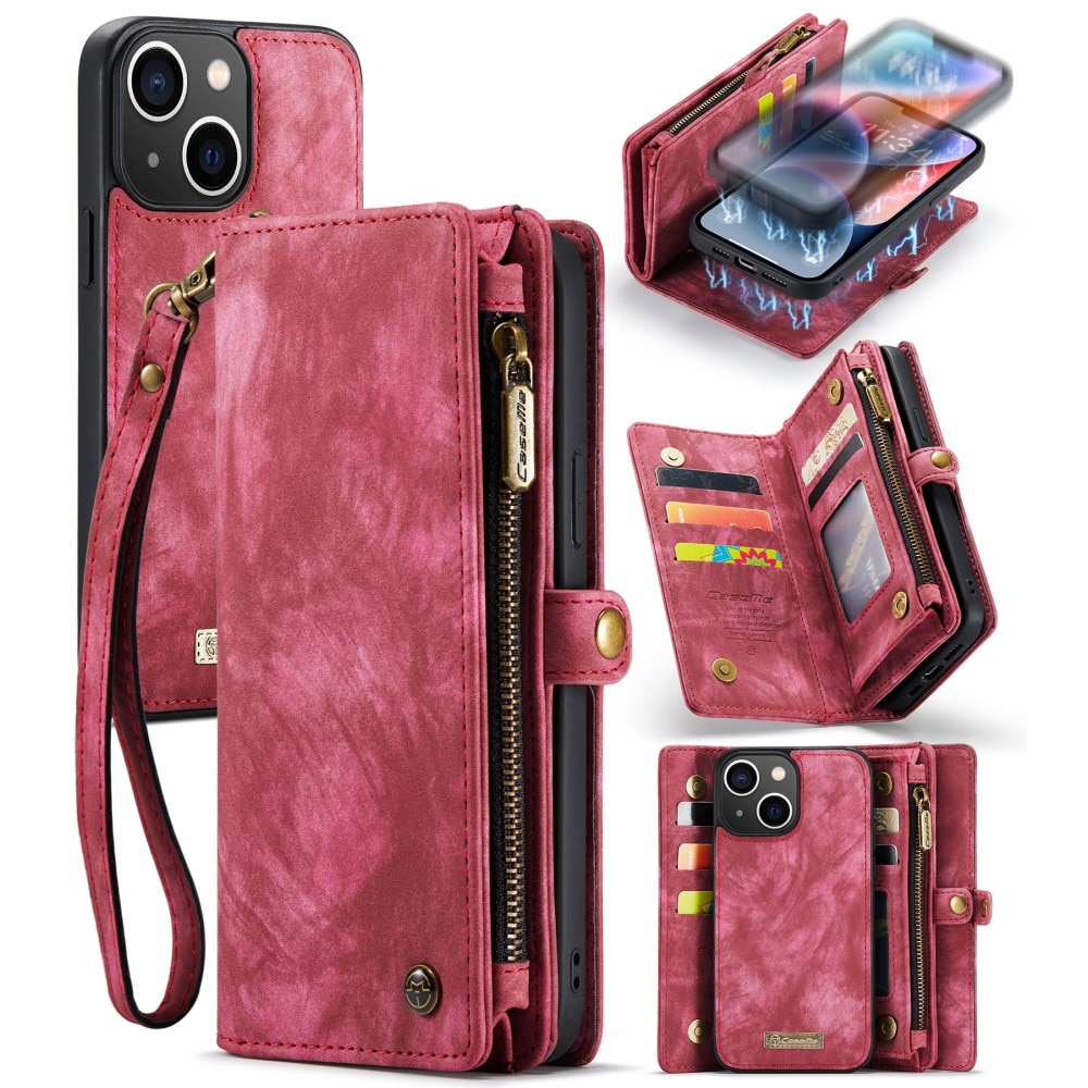 Multi-slot Hoesje iPhone 15 rood