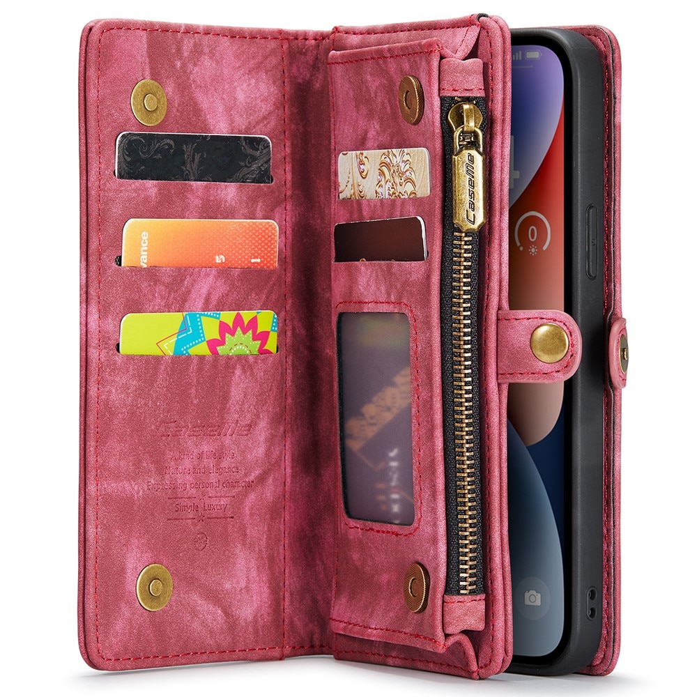 Multi-slot Hoesje iPhone 15 rood