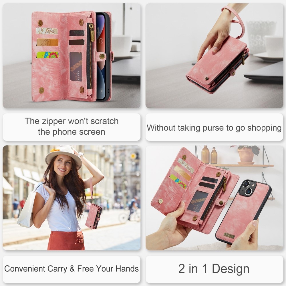 Multi-slot Hoesje iPhone 15 roze