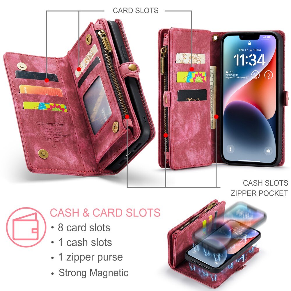 Multi-slot Hoesje iPhone 15 Plus rood