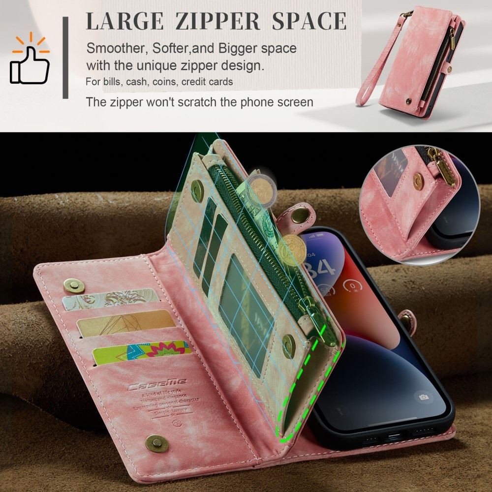 Multi-slot Hoesje iPhone 15 Plus roze