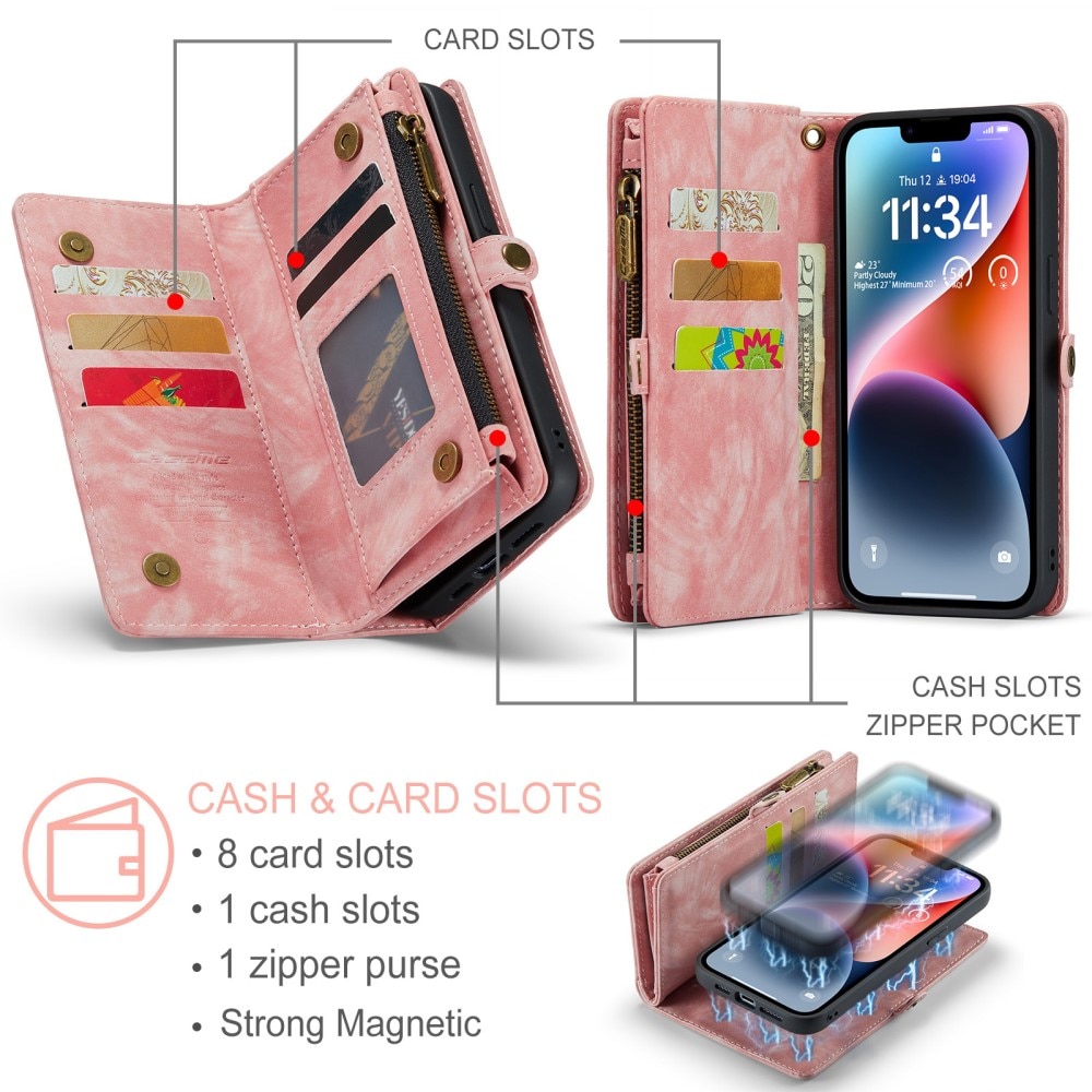 Multi-slot Hoesje iPhone 15 Plus roze