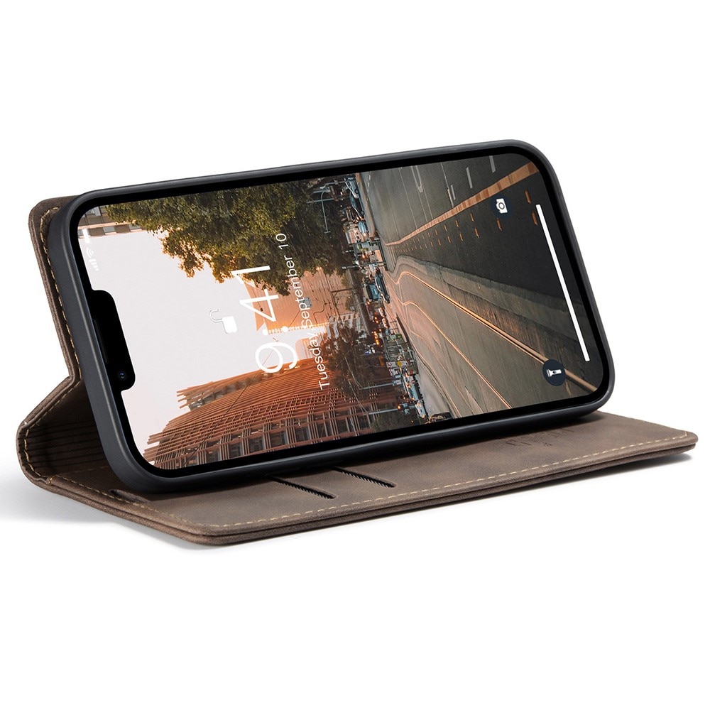 Slim Bookcover Hoesje iPhone 15 Pro Bruin