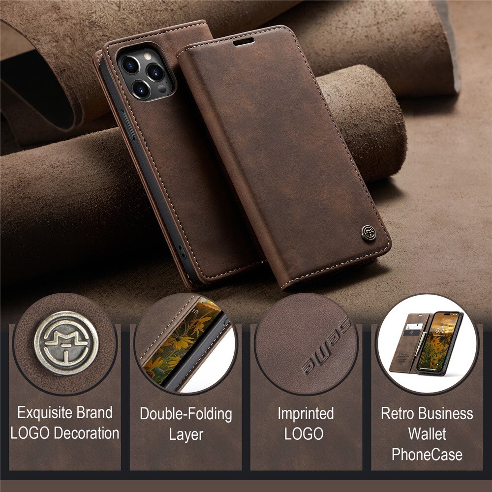 Slim Bookcover hoesje iPhone 15 Pro Max bruin