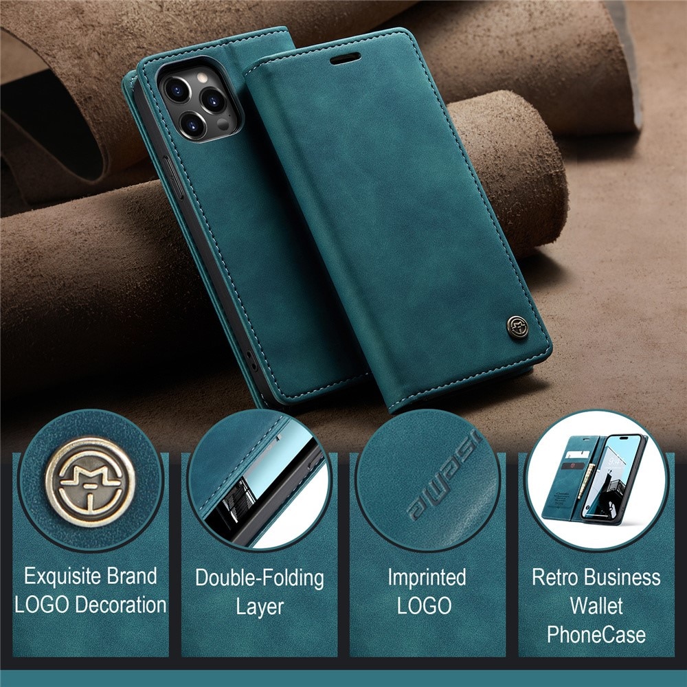 Slim Bookcover hoesje iPhone 15 Pro Max blauw