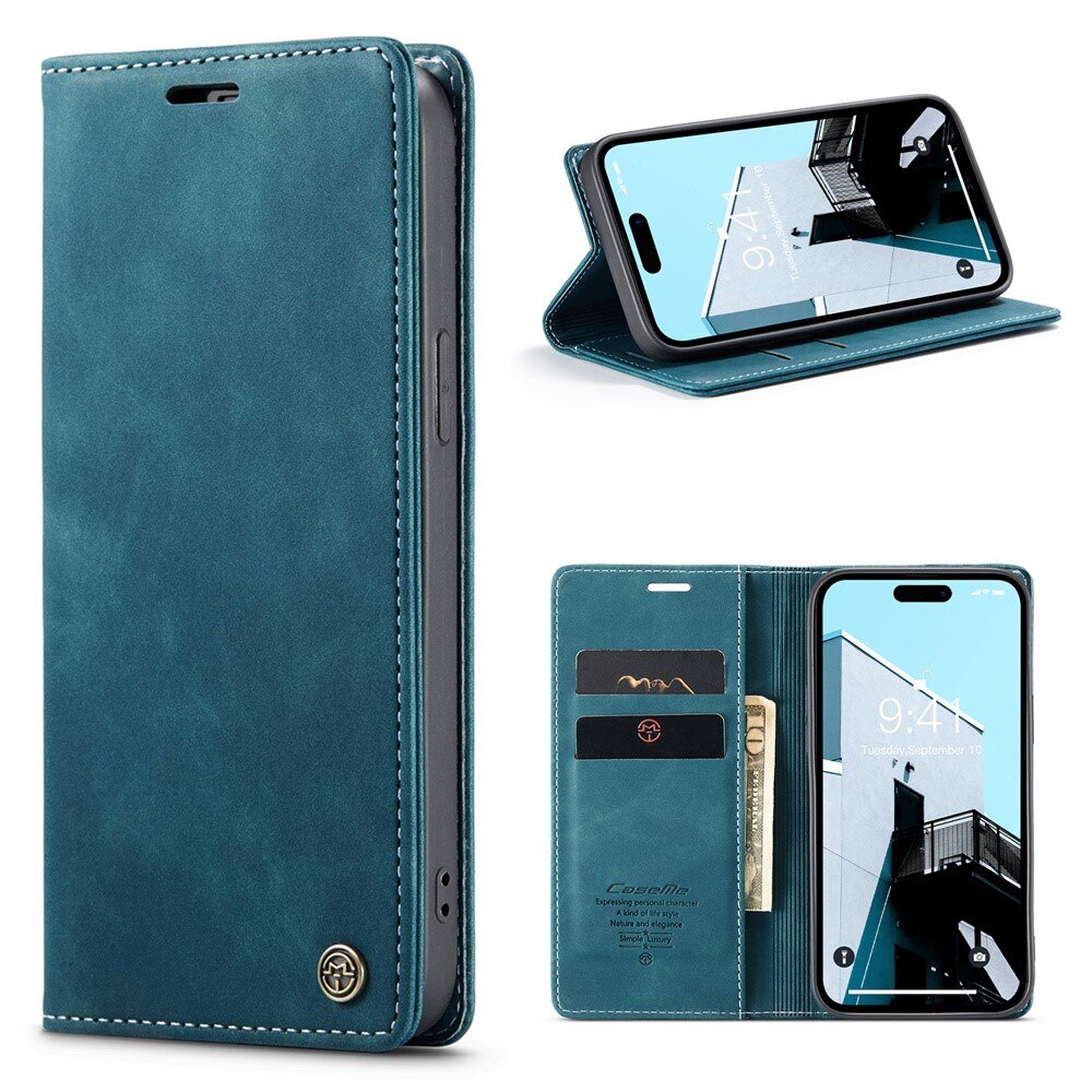 Slim Bookcover hoesje iPhone 15 Pro Max blauw