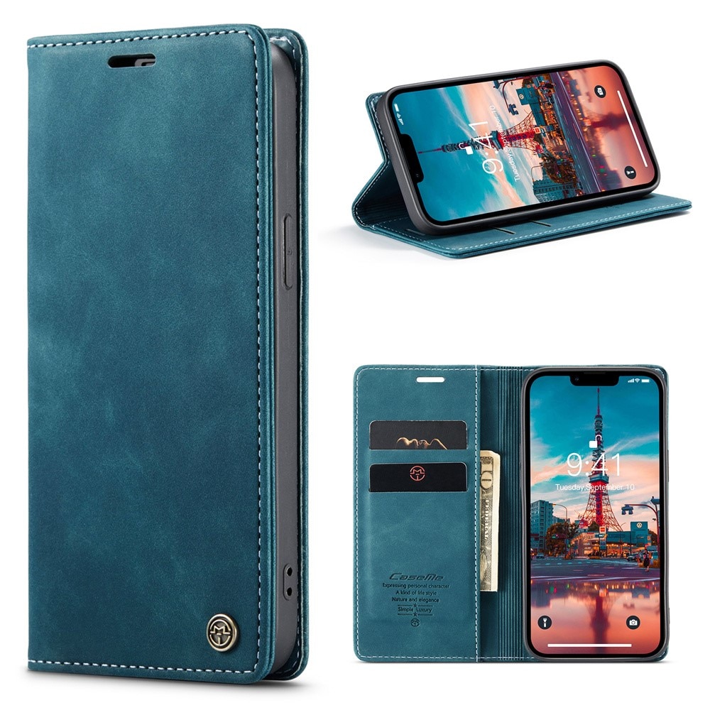 Slim Bookcover hoesje iPhone 15 Plus blauw