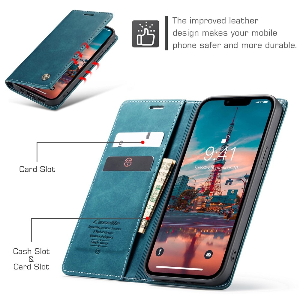 Slim Bookcover hoesje iPhone 15 Plus blauw