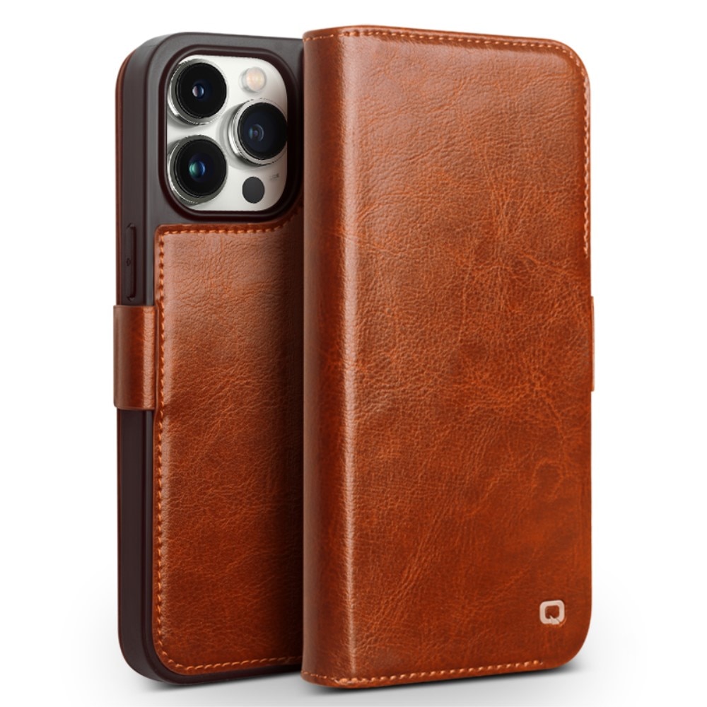Leather Wallet Case iPhone 15 Pro Cognac