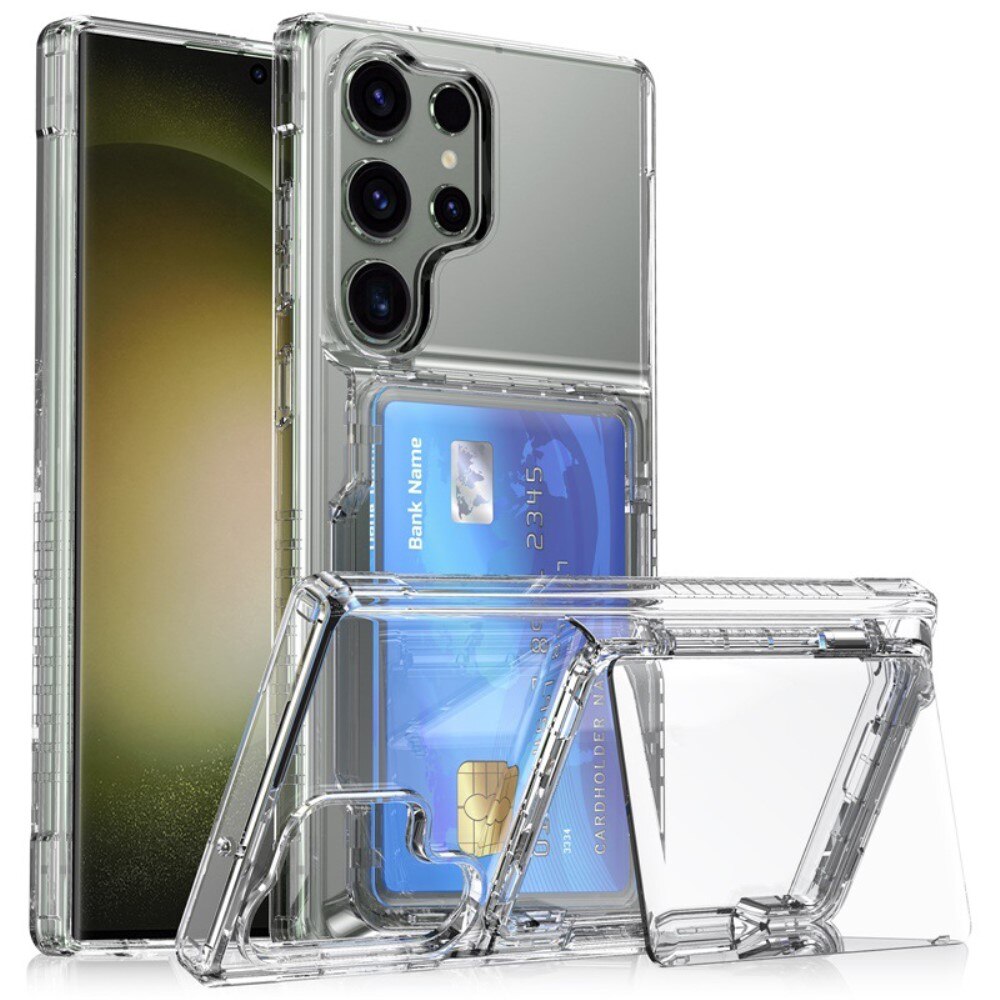 Hybridcase met Cardslot en Kickstand Samsung Galaxy S23 Ultra transparant