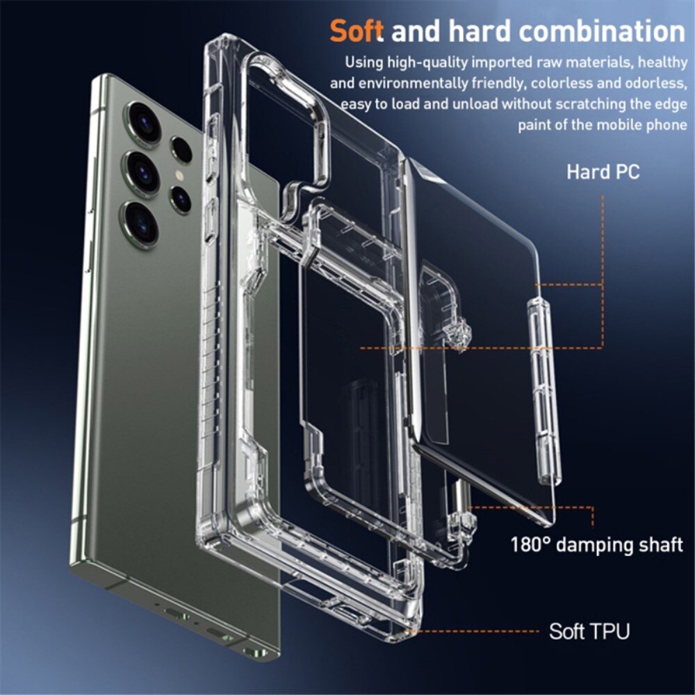 Hybridcase met Cardslot en Kickstand Samsung Galaxy S23 Ultra transparant