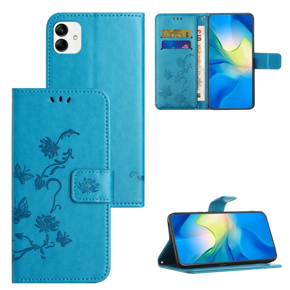 Motorola Moto G14 Leren vlinderhoesje blauw
