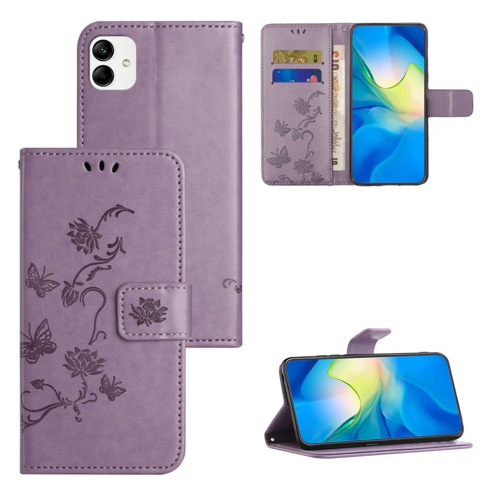Motorola Moto G14 Leren vlinderhoesje Paars
