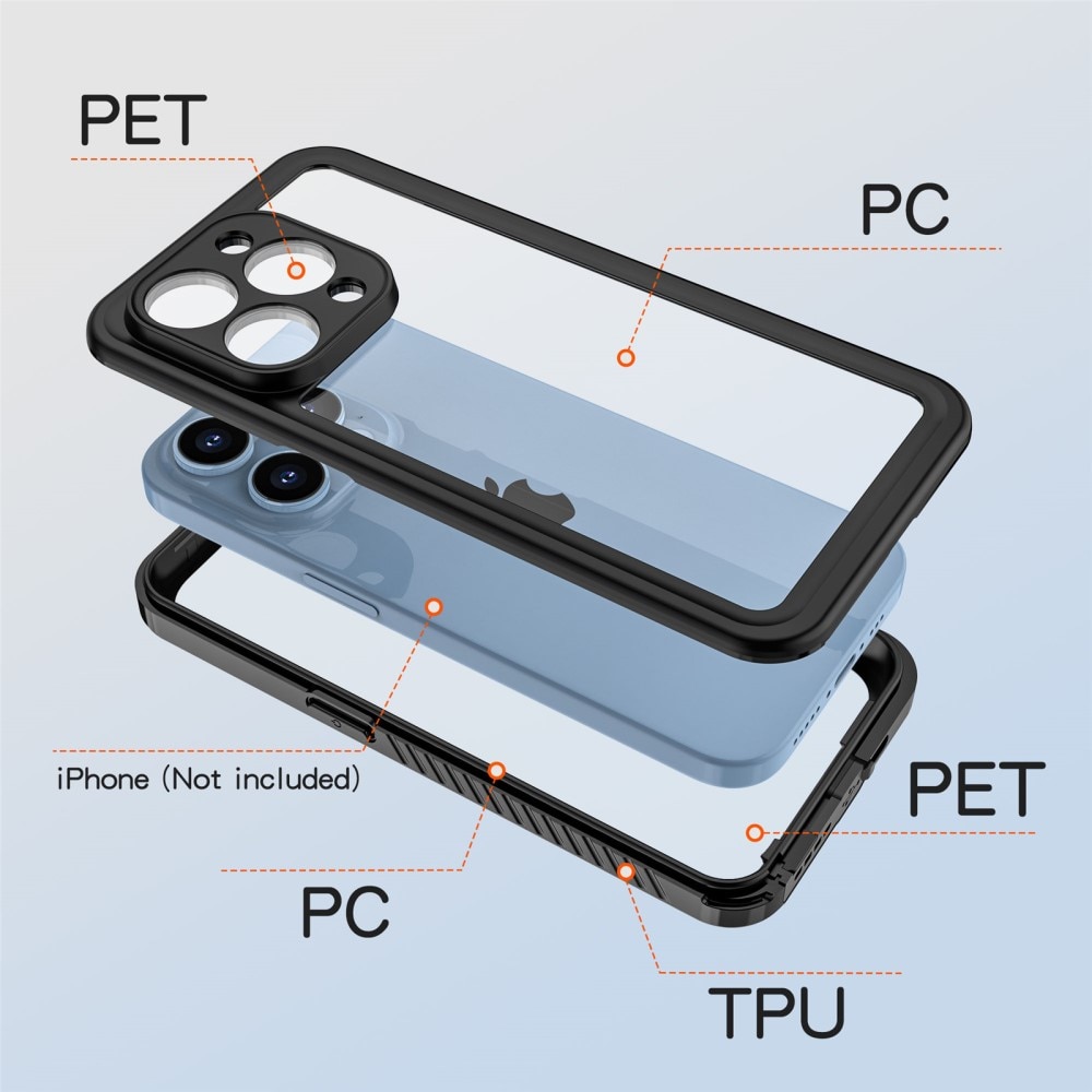 iPhone 15 Pro Waterdichte Case transparant