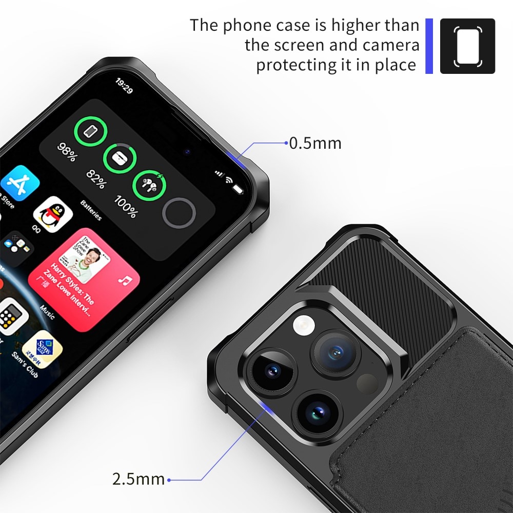 iPhone 15 Pro Max Tough Multi-slot Case zwart