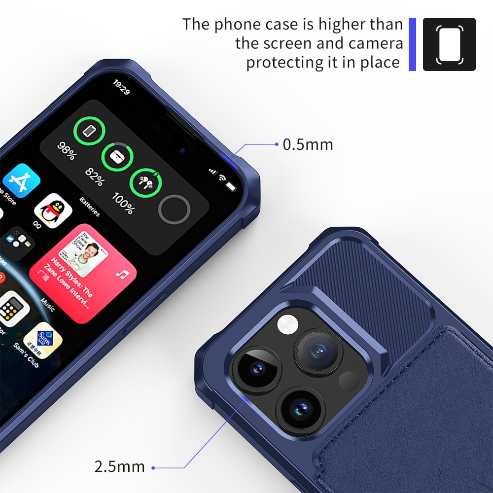 iPhone 15 Pro Max Tough Multi-slot Hoesje Blauw