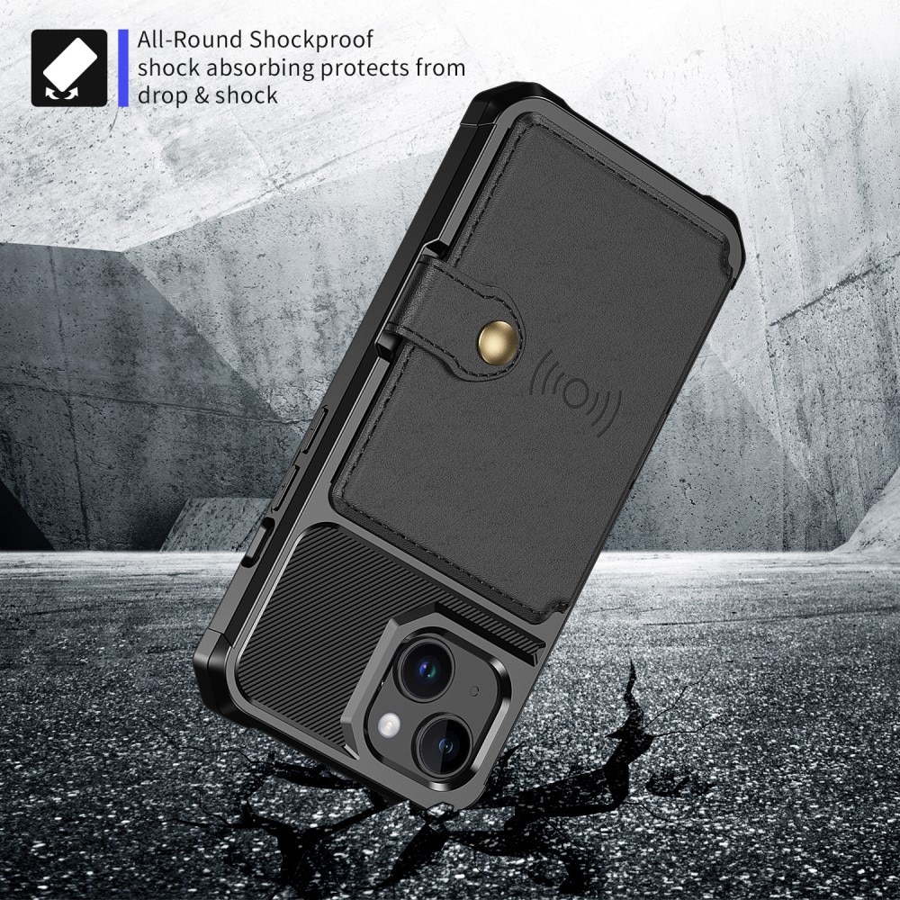 iPhone 15 Plus Tough Multi-slot Case zwart