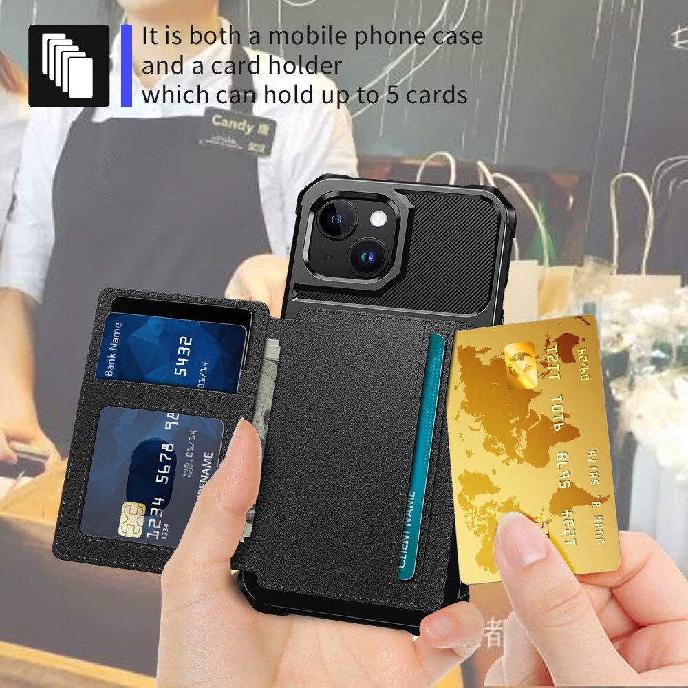 iPhone 15 Plus Tough Multi-slot Case zwart