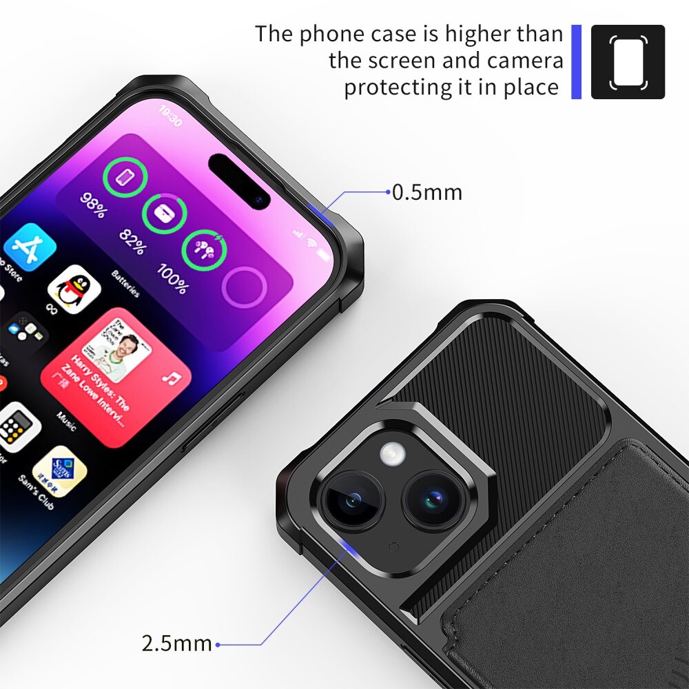 iPhone 15 Plus Tough Multi-slot Case zwart