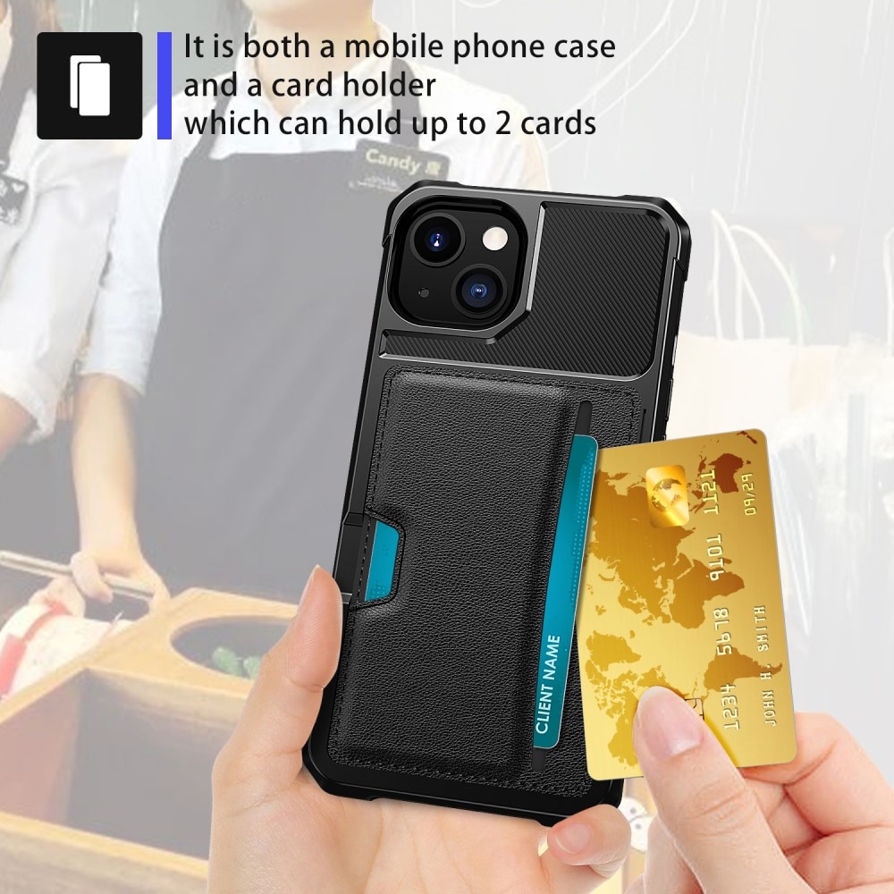 iPhone 15 Plus Tough Card Case zwart
