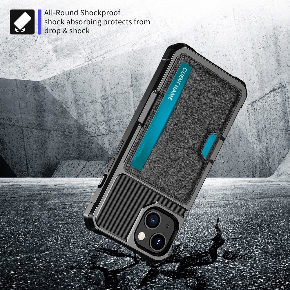 iPhone 15 Tough Card Case zwart