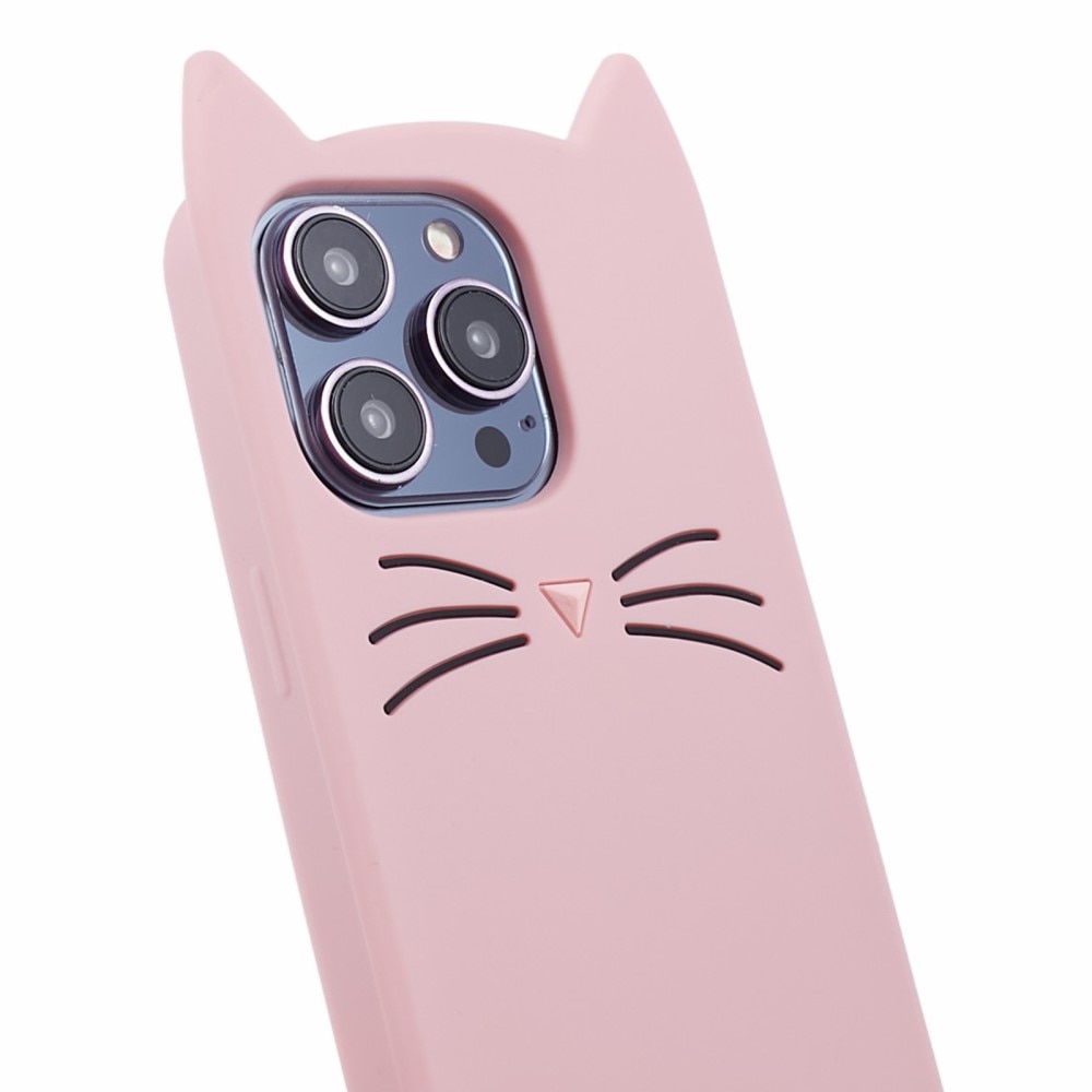 Siliconen hoesje Kat iPhone 14 Pro roze