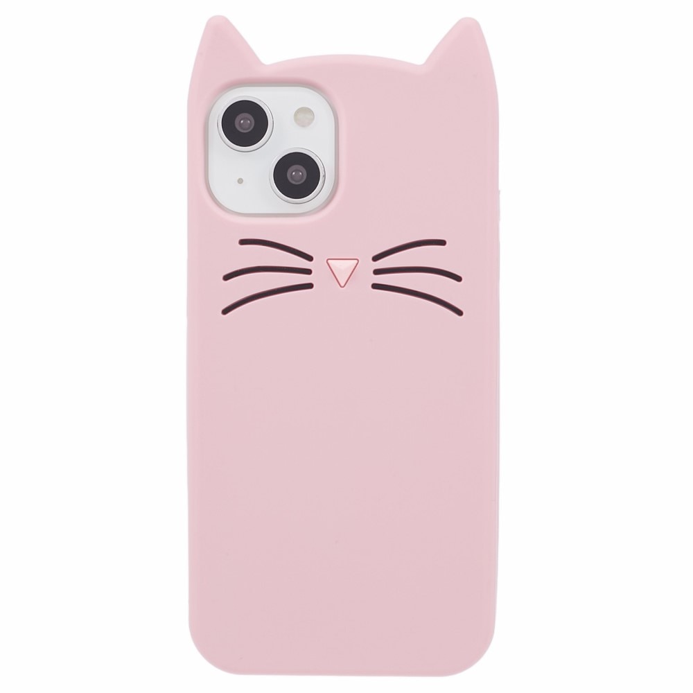 Siliconen hoesje Kat iPhone 13 roze