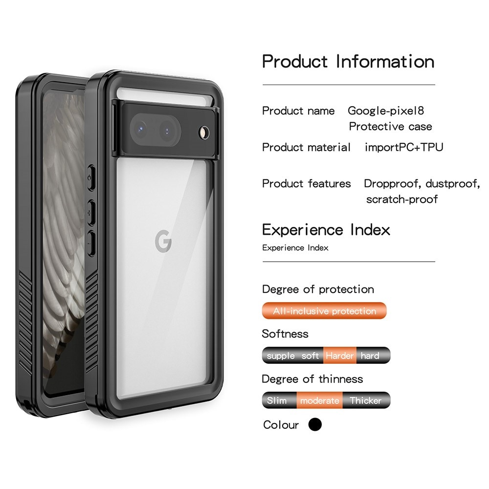 Google Pixel 8 Waterdichte Case transparant