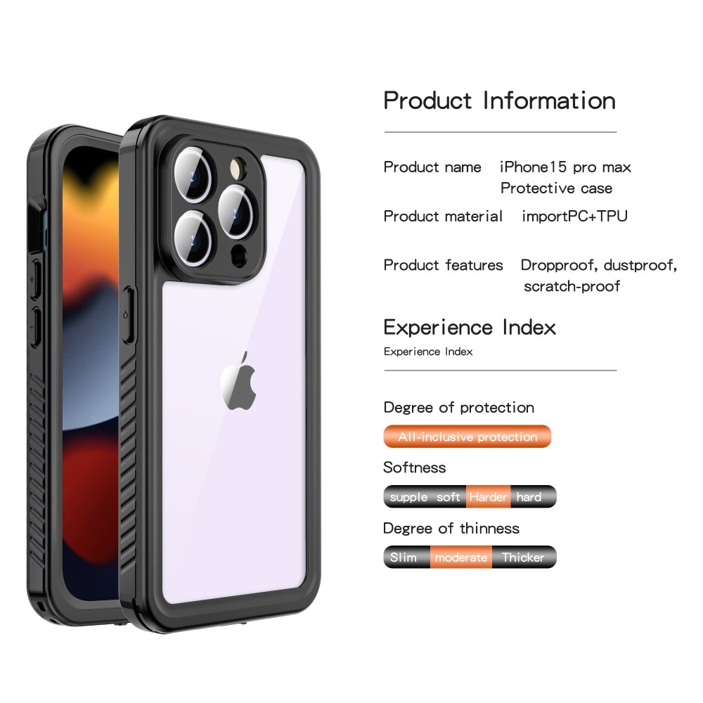 iPhone 15 Pro Max Waterdichte Case transparant