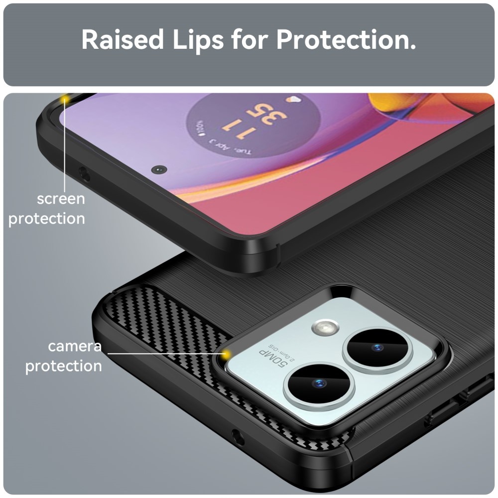 Hoesje TPU Brushed Motorola Moto G84 Zwart