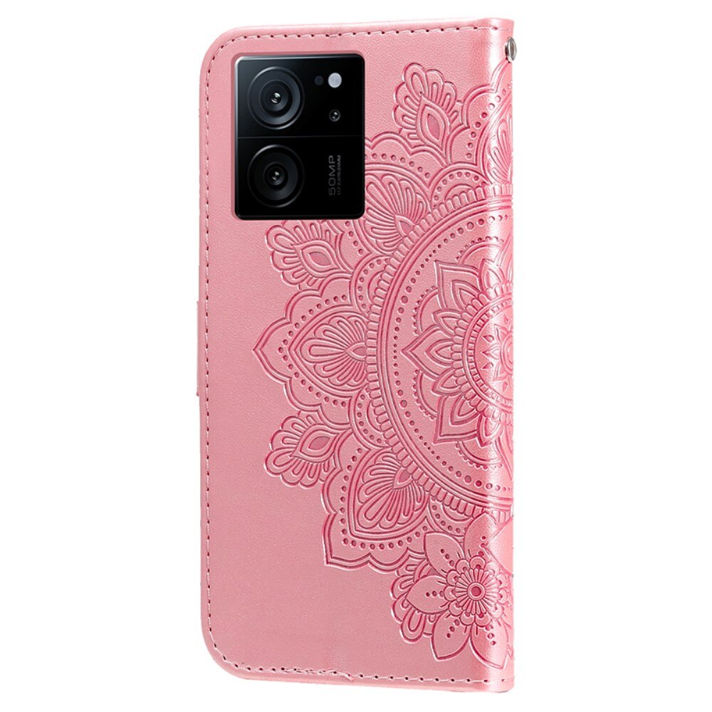 Xiaomi 13T Pro Leren Mandalahoesje roze