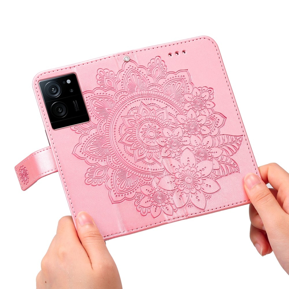 Xiaomi 13T Pro Leren Mandalahoesje roze