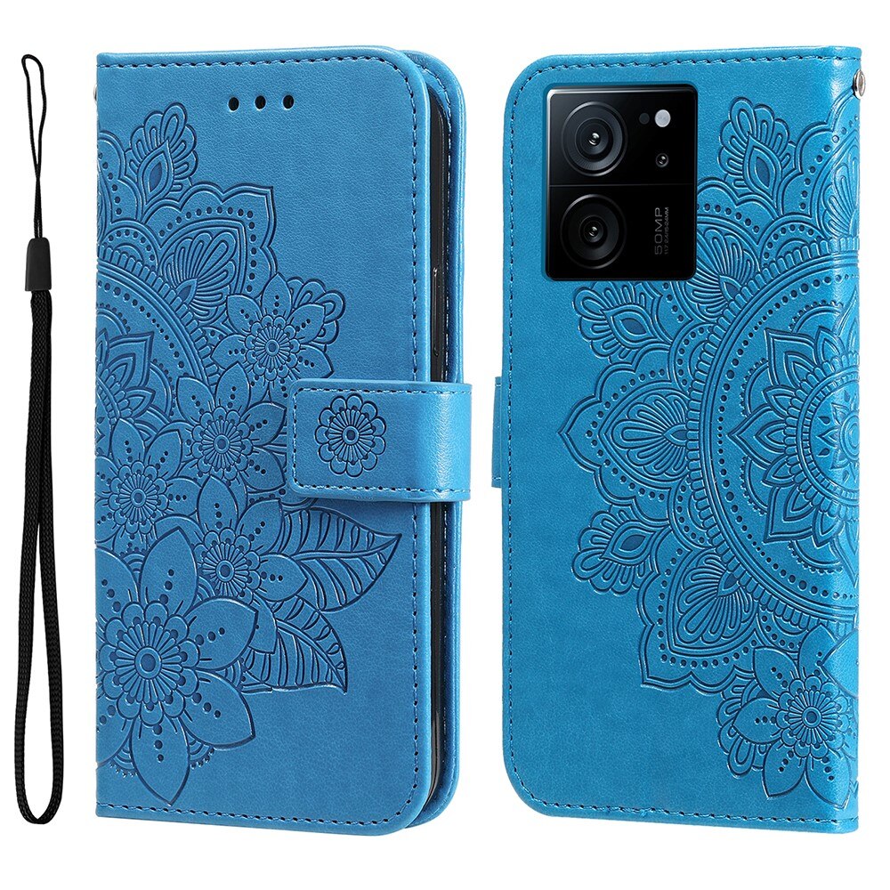 Xiaomi 13T Leren Mandalahoesje blauw