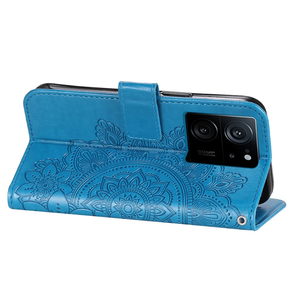 Xiaomi 13T Leren Mandalahoesje blauw