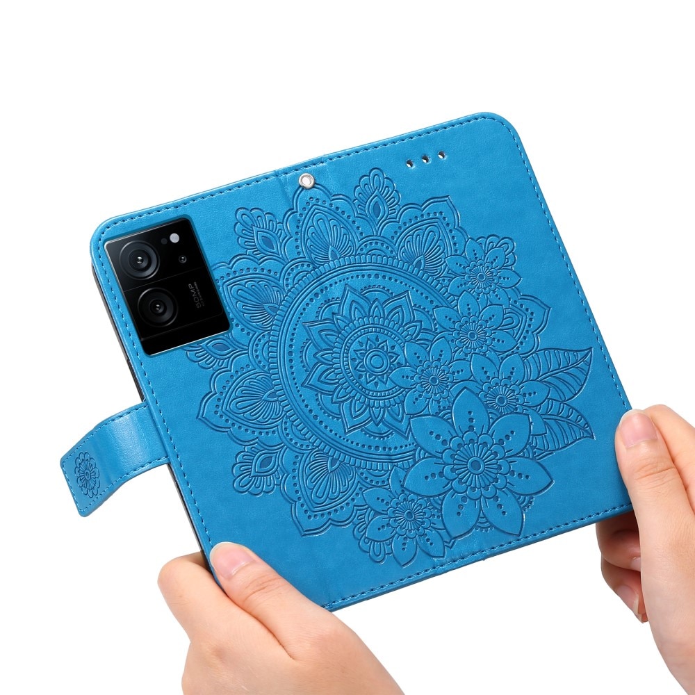 Xiaomi 13T Leren Mandalahoesje blauw