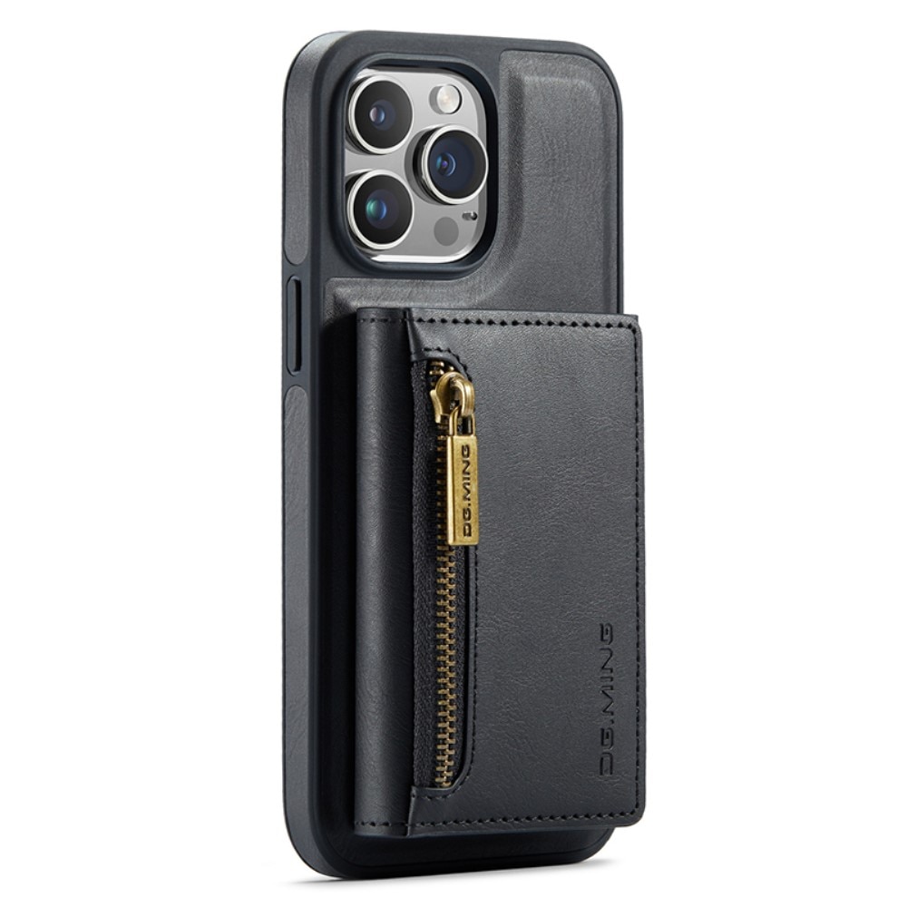 Magnetic Card Slots Zipper Case iPhone 15 Pro Max Black