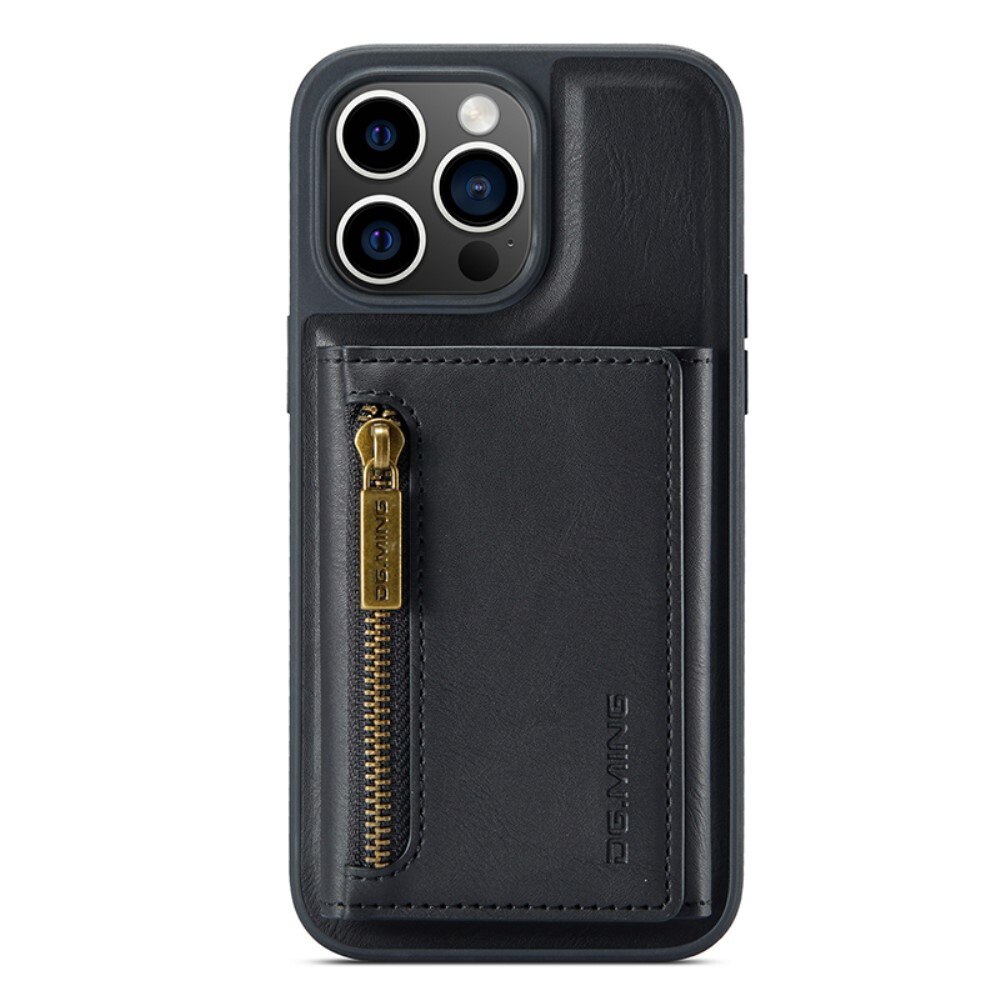 Magnetic Card Slots Zipper Case iPhone 15 Pro Max Black