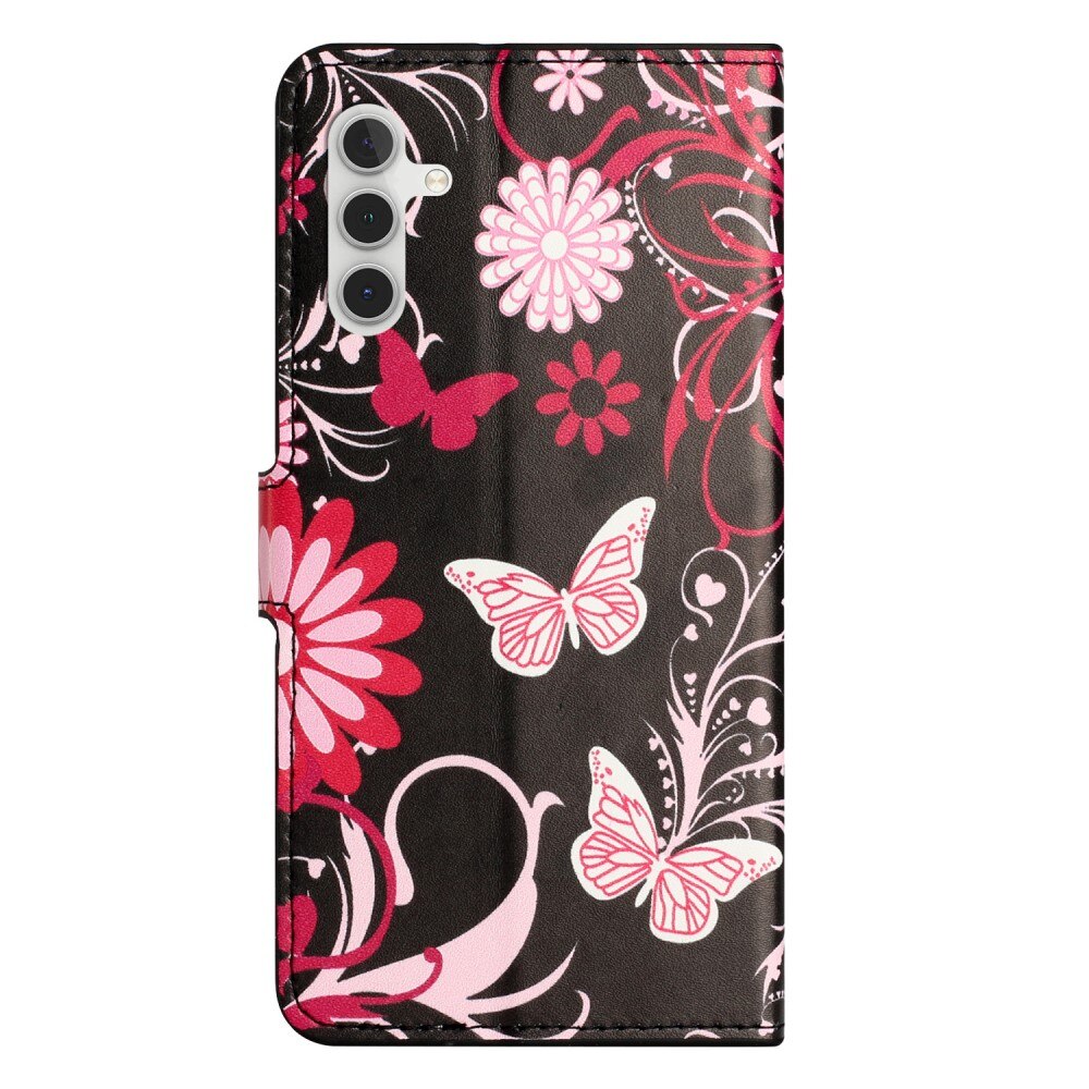 Samsung Galaxy A15 Bookcover hoesje zwarte vlinder