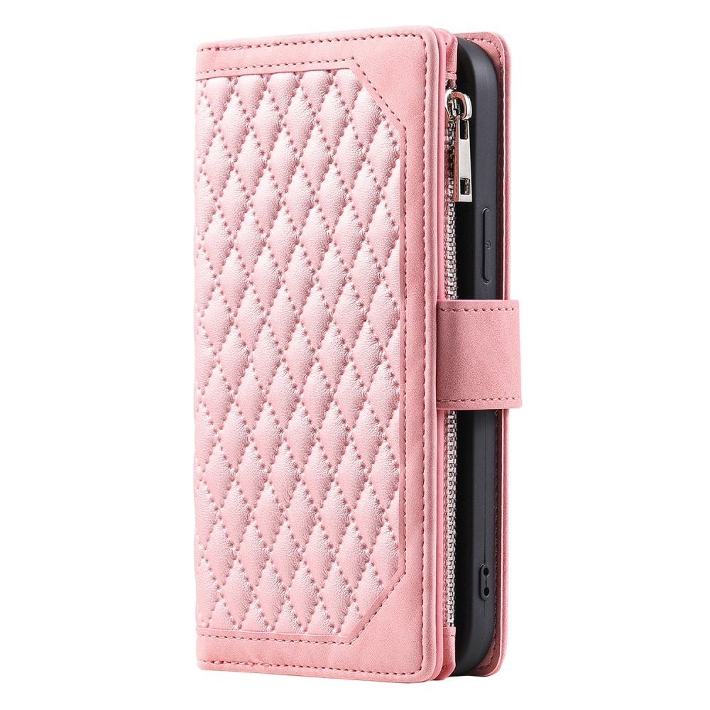 Samsung Galaxy A15 Portemonnee tas Quilted roze