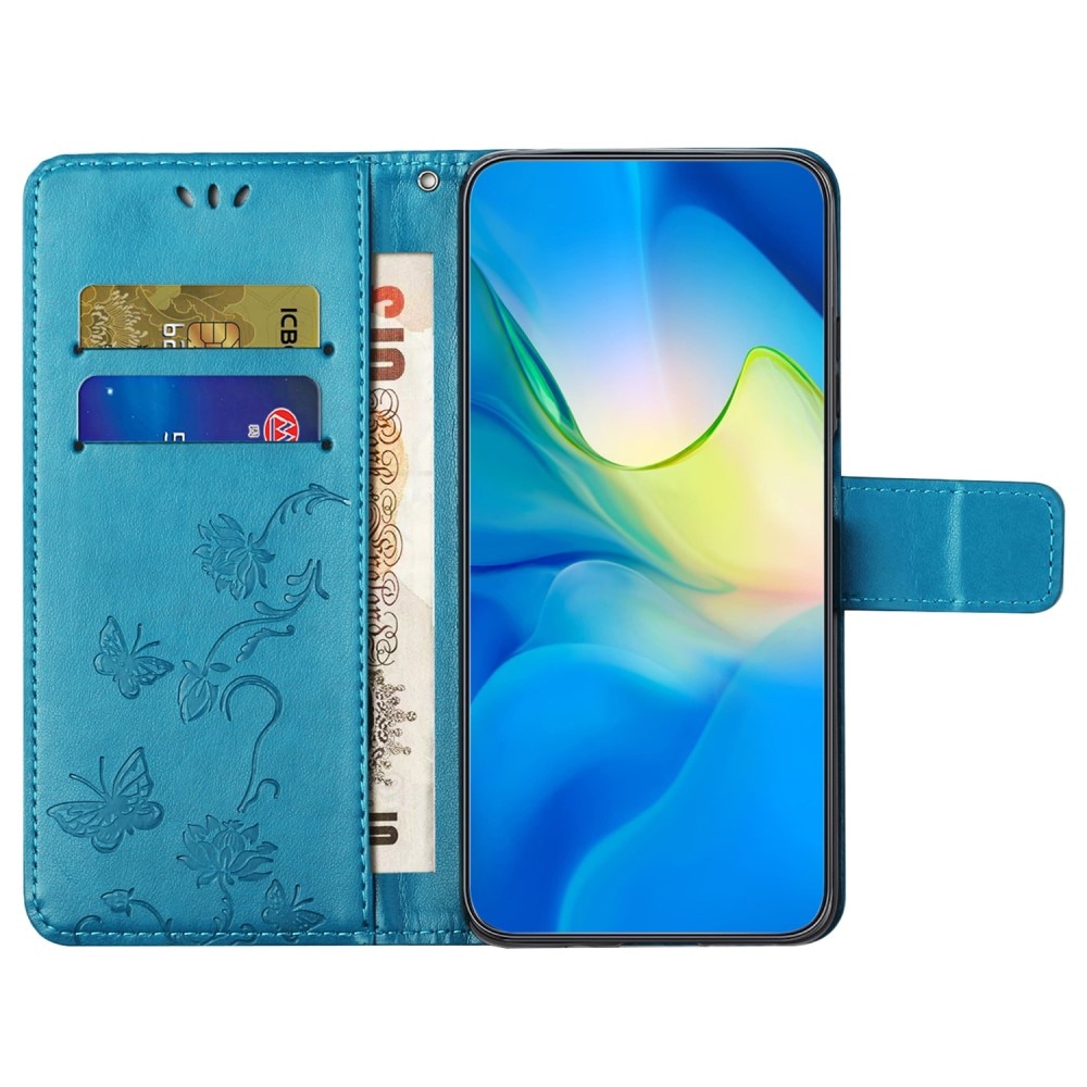 Motorola Moto G54 Leren vlinderhoesje Blauw