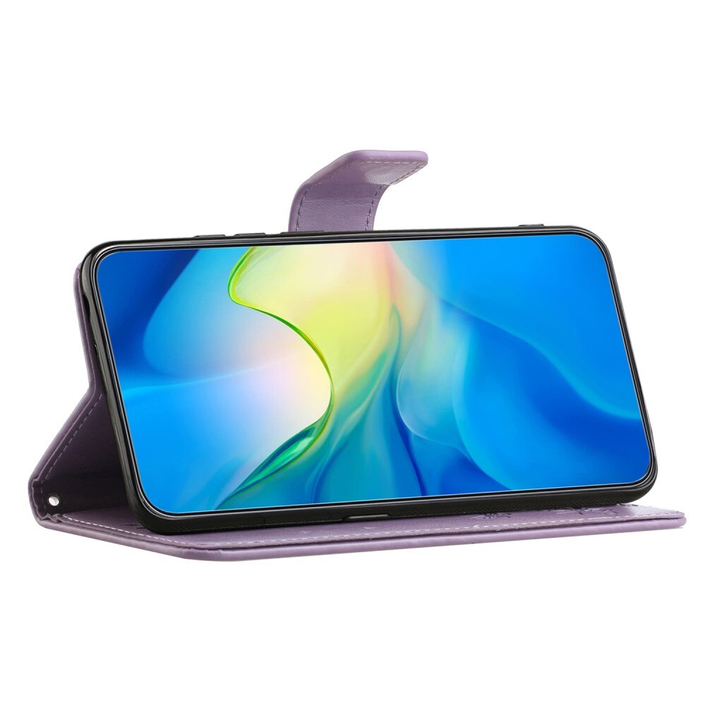 Motorola Moto G54 Leren vlinderhoesje Paars