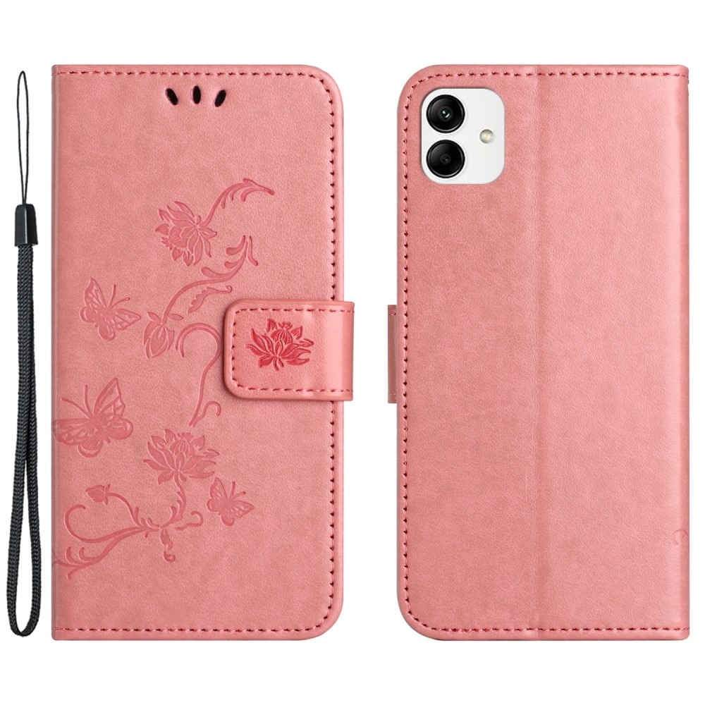 Motorola Moto G54 Leren vlinderhoesje roze
