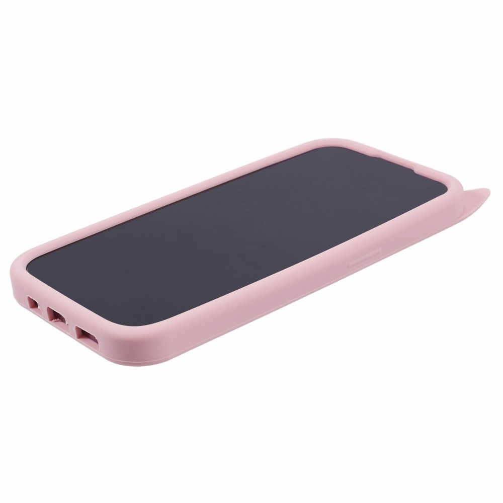 Siliconen hoesje Kat iPhone 15 Pro roze