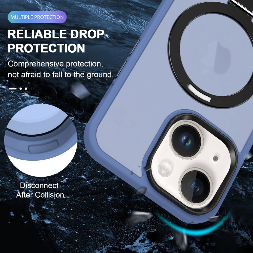 iPhone 15 Plus Hybridcase MagSafe Ring Blauw