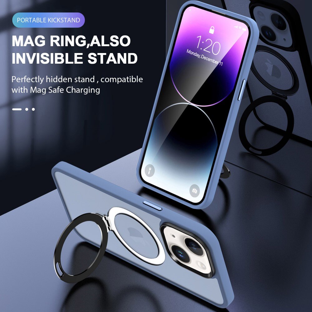 iPhone 15 Plus Hybridcase MagSafe Ring Blauw